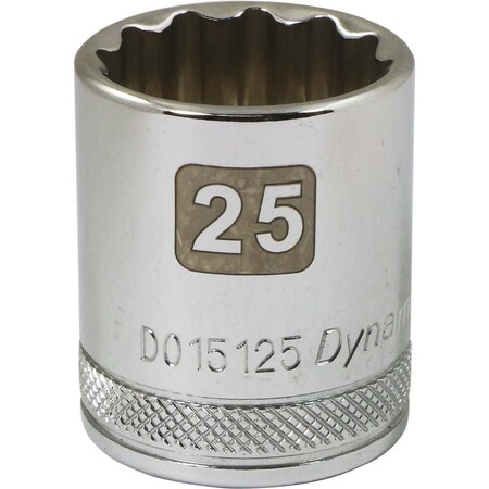 Dynamic 1/2" Drive, 25mm Metric Socket, 12 Points D015125